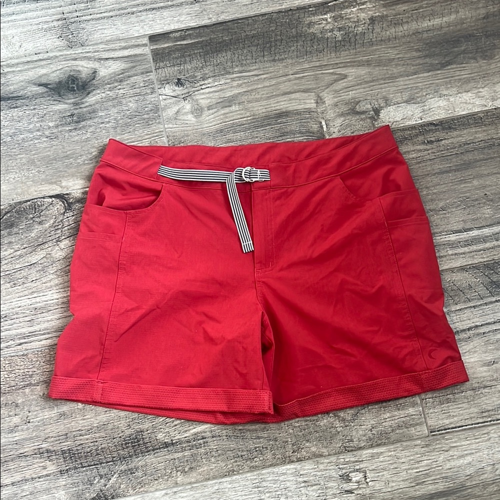 Zyia Active Women's Trail Shorts Size XXXL Red Belted Athletic Hiking #166